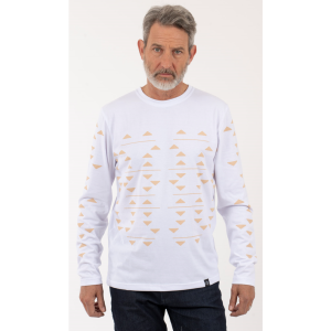 Polera ML Triangulos Hombre - Blanco